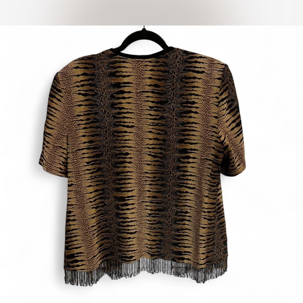 Joseph Ribkoff Brown/Black/Gold Cardigan - Picture 2 of 7